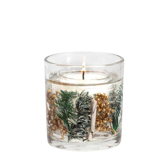 Frosted Woods - Soy Wax - Gel Vase - Scented Botanical Candle