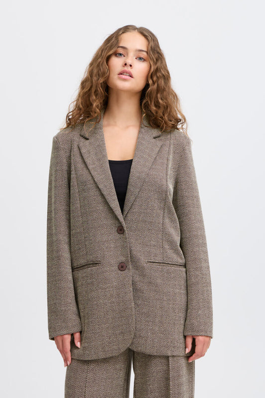 Kate Brown Oversized Herringbone Blazer