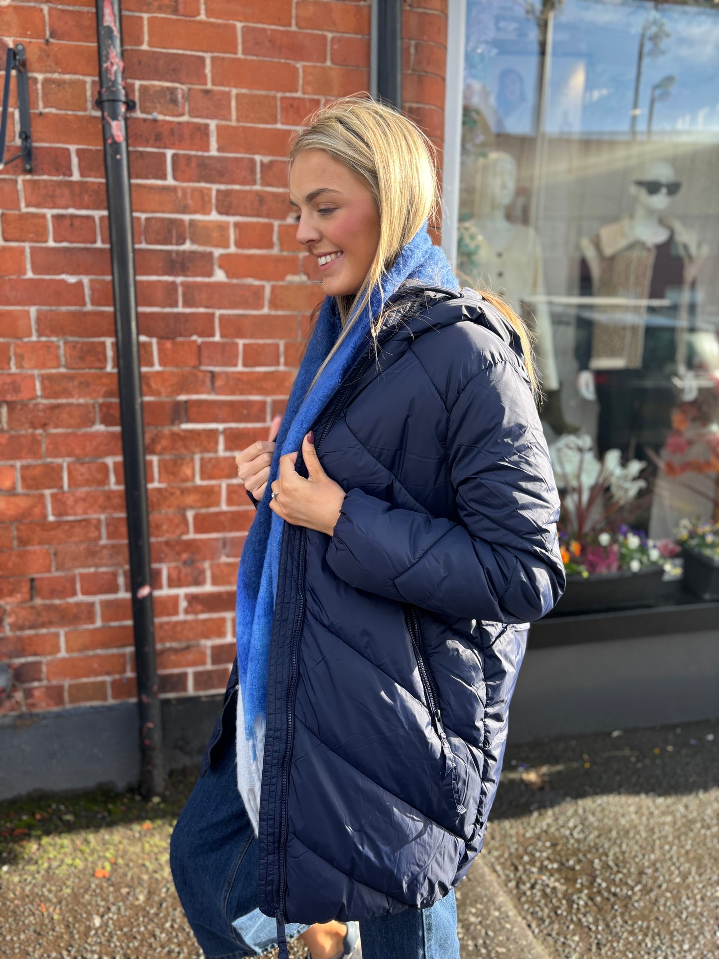 Bomina Navy Puffer Coat