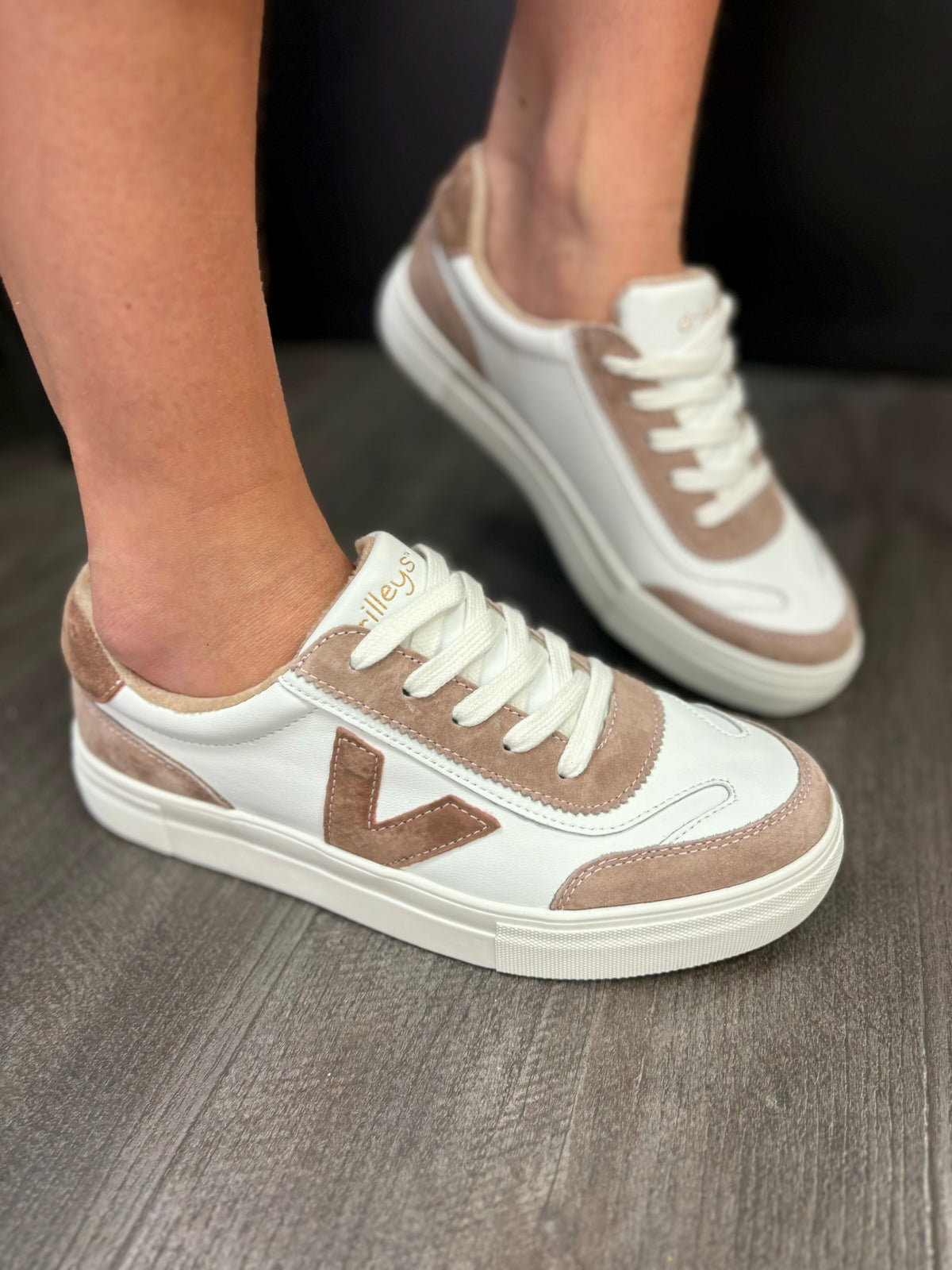 Eighty Crystal Blush Suede Trainers