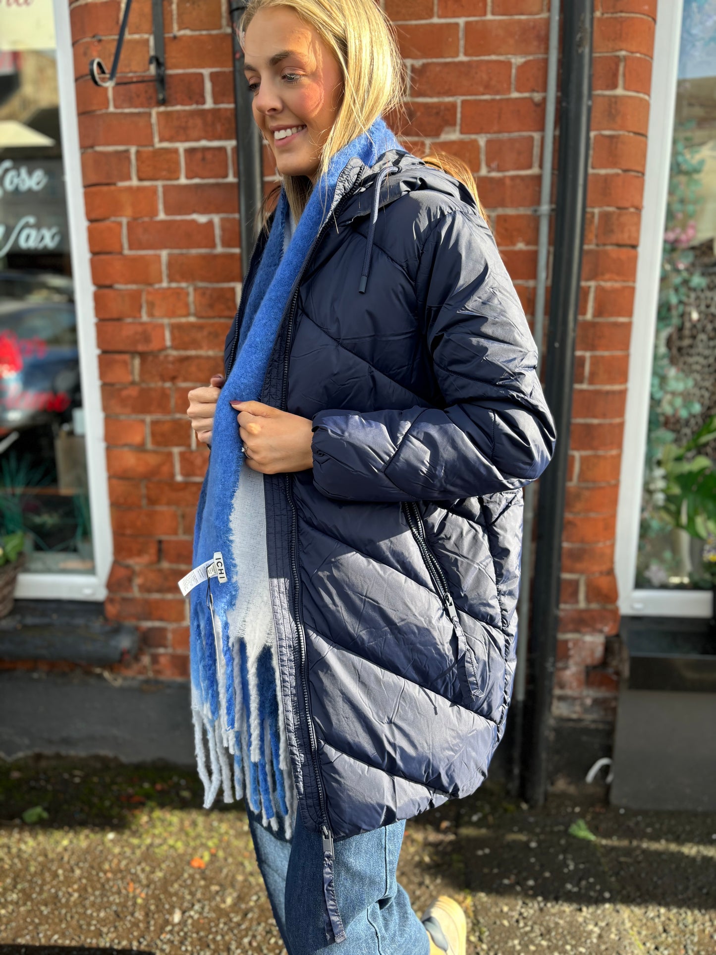 Bomina Navy Puffer Coat