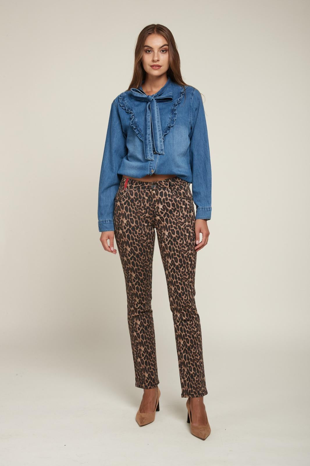 Daisy Toxic Leopard Straight Jeans