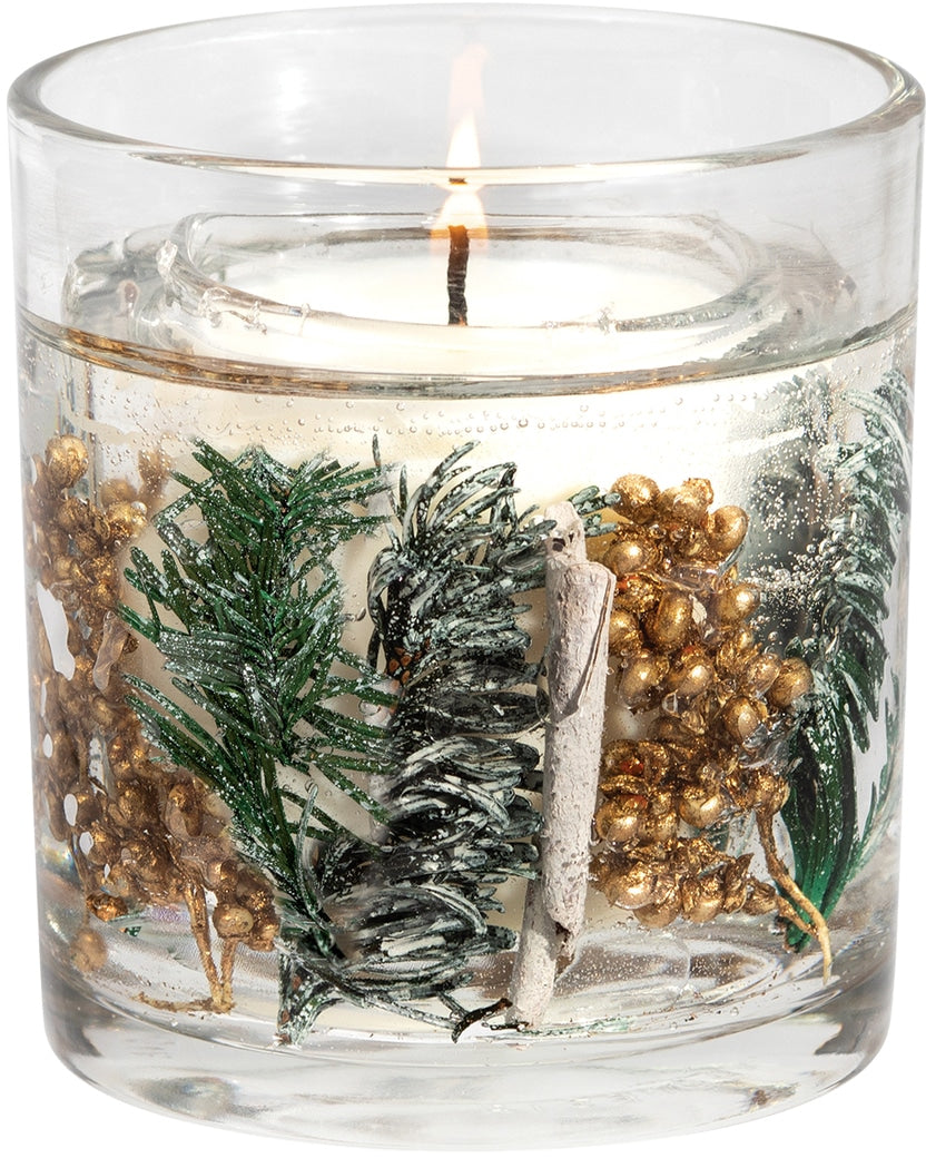 Frosted Woods - Soy Wax - Gel Vase - Scented Botanical Candle