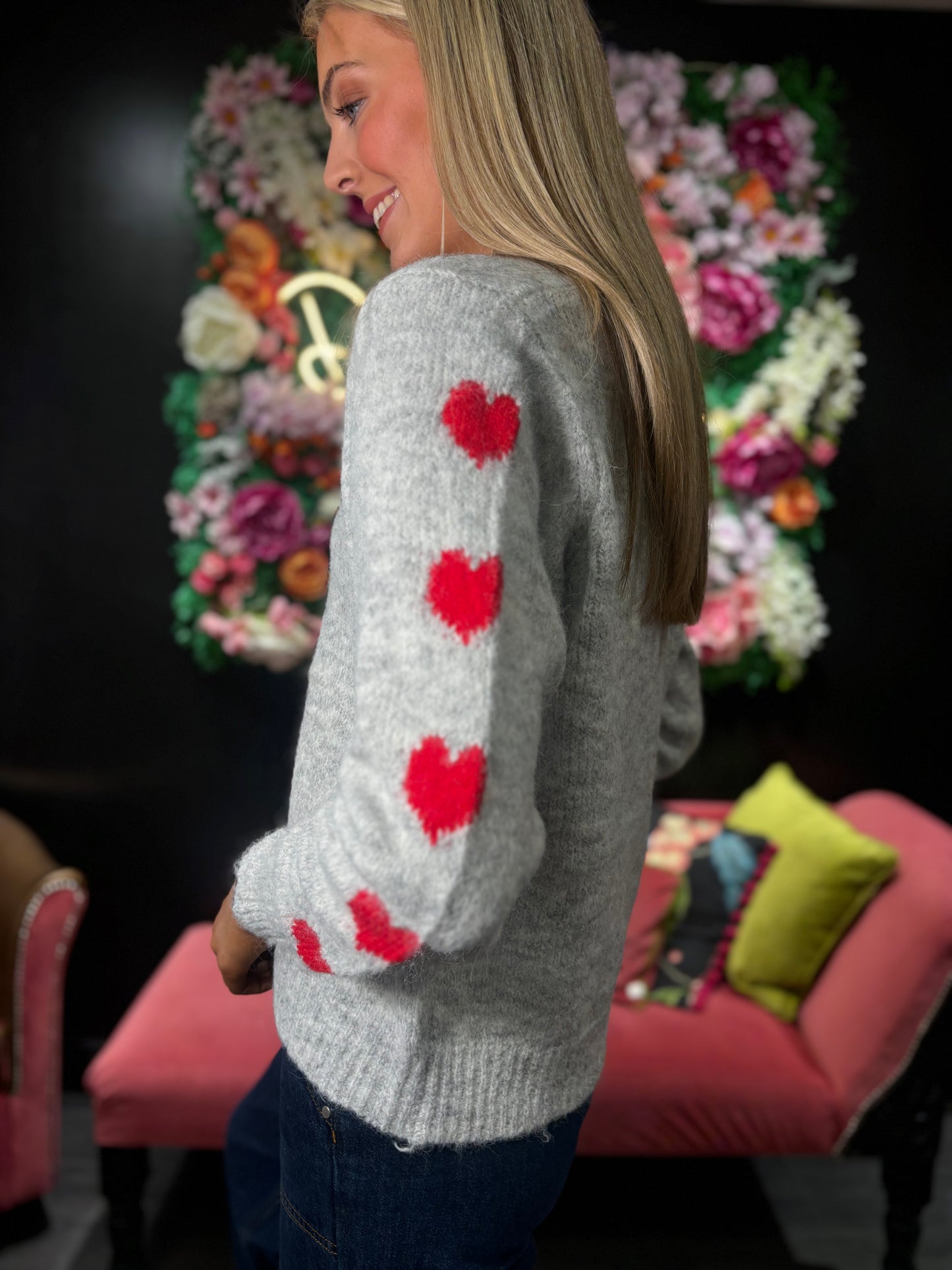 Grey Heart Cardigan