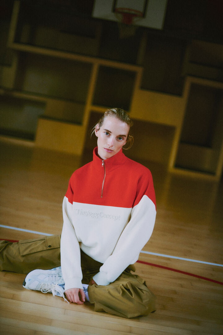 Sage Red HalfZip Sweatshirt