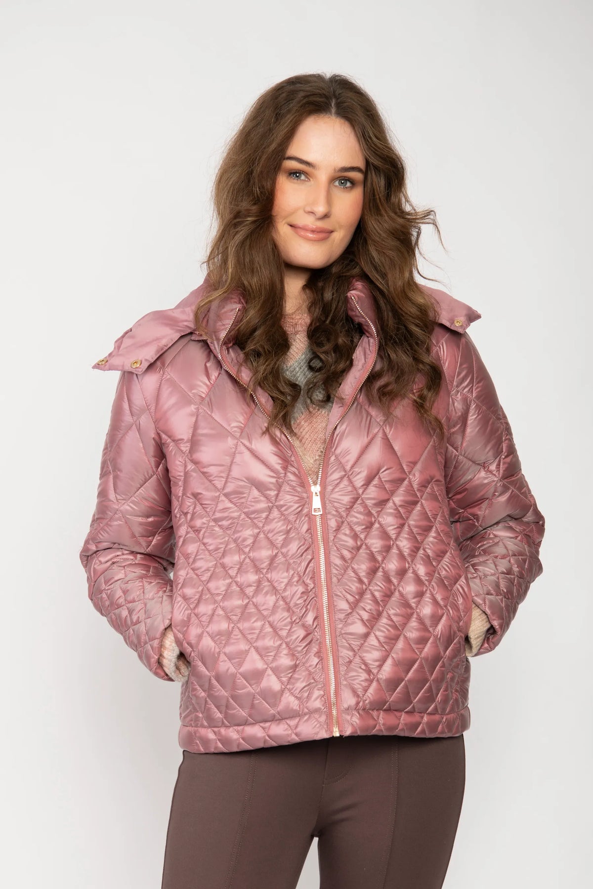 Bubblegum Metallic Puffer Jacket