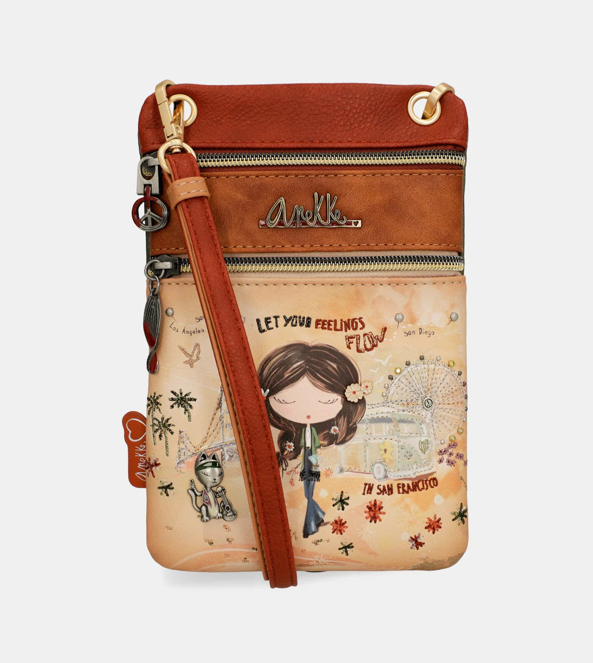 Anekke Camel Crossbody Bag