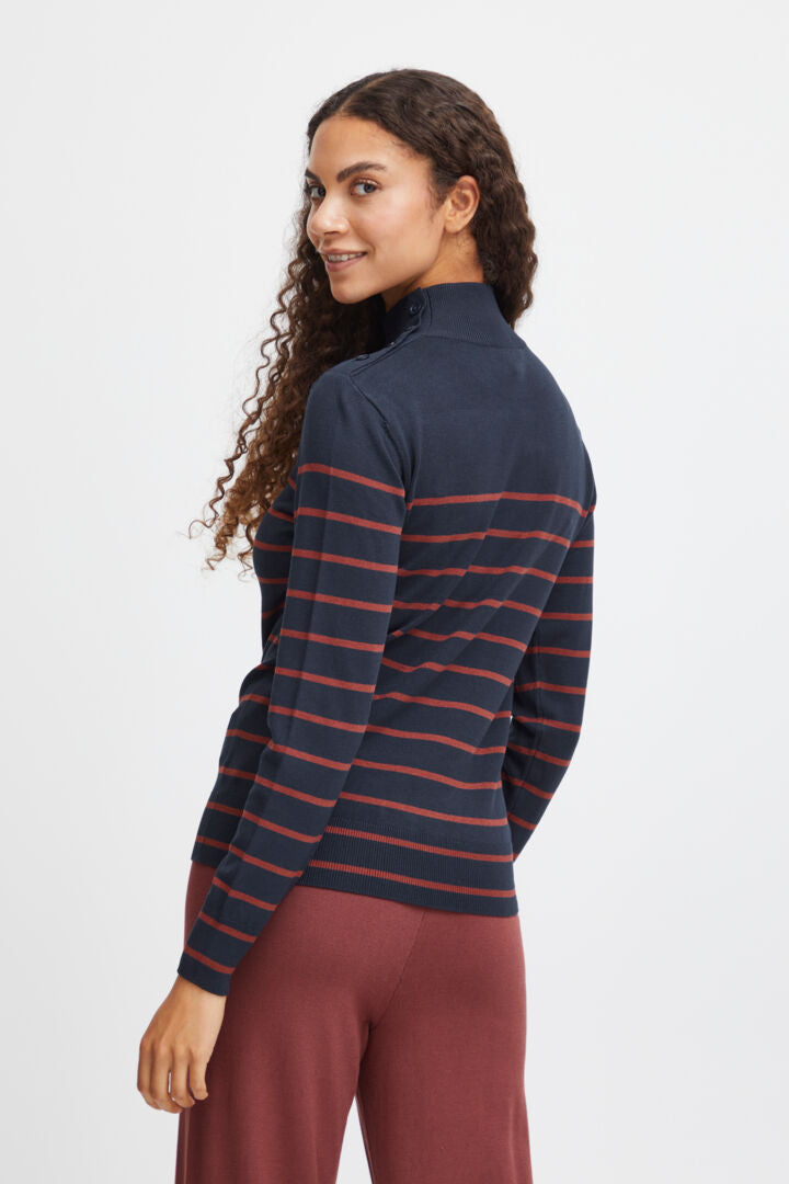 Morla Navy Button Jumper