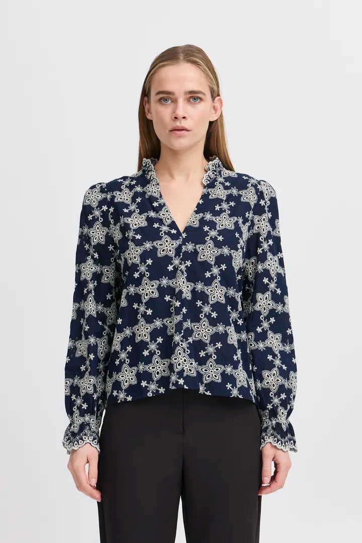 Fluna Navy Blouse