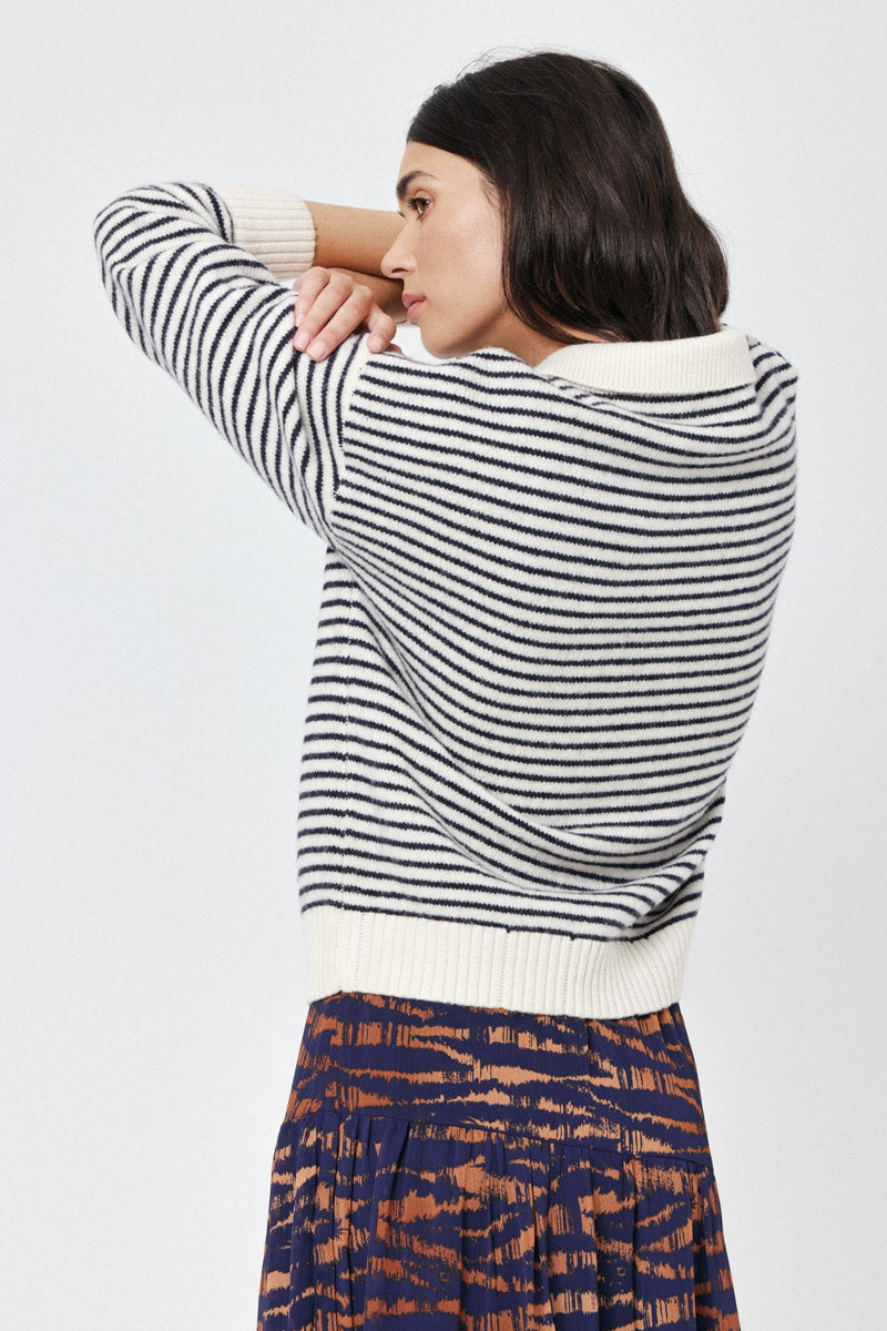 Elonie Navy Stripe Jumper