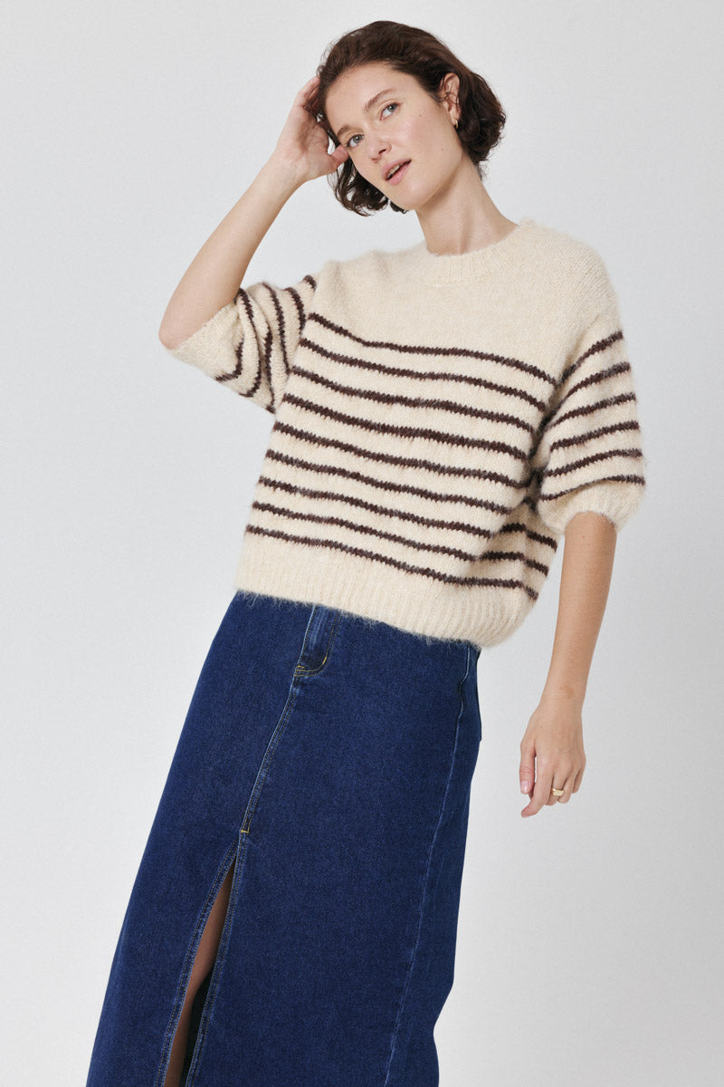 Dado Beige Stripe Knit