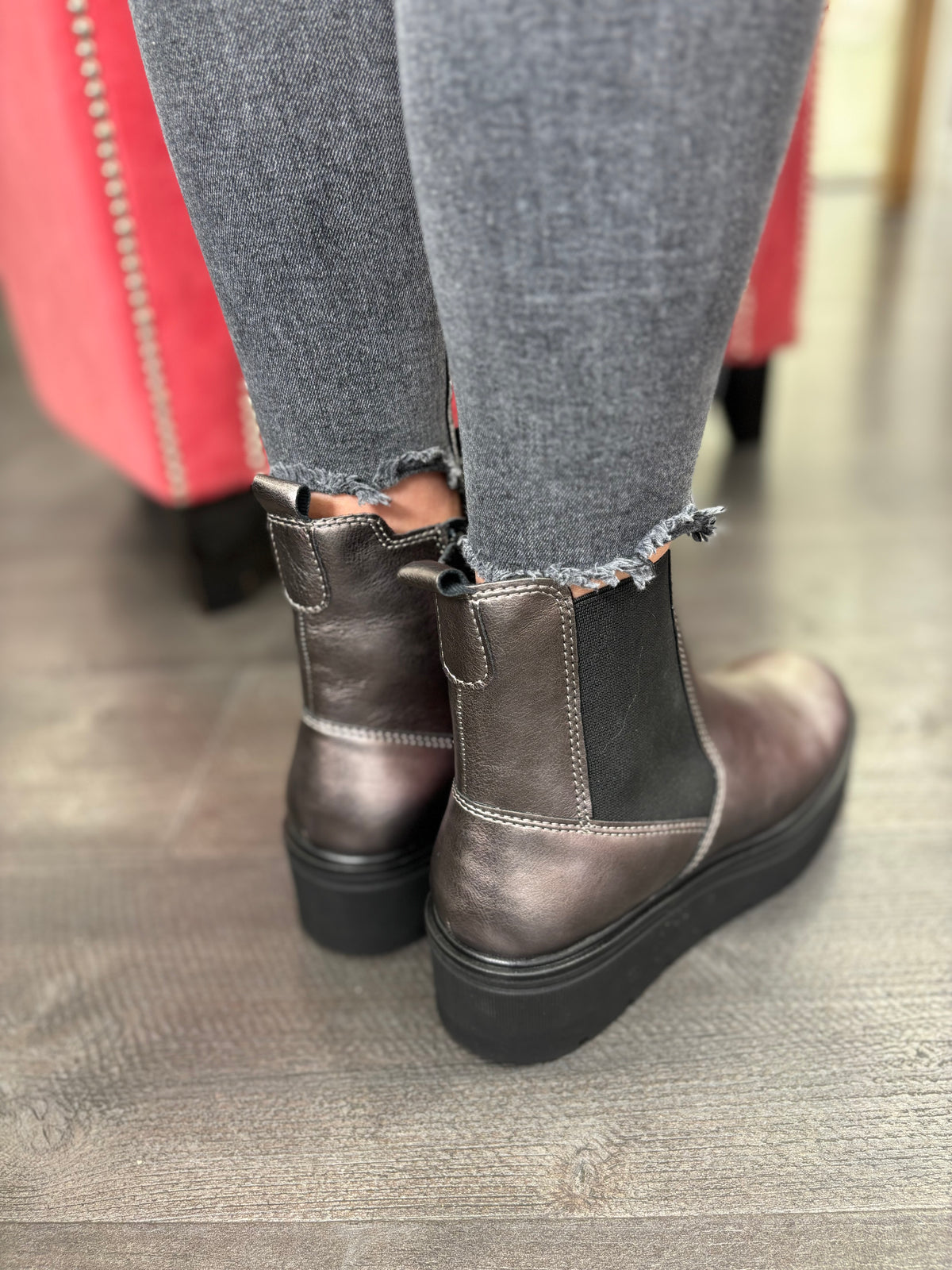 Gun Metal Flat form Boots