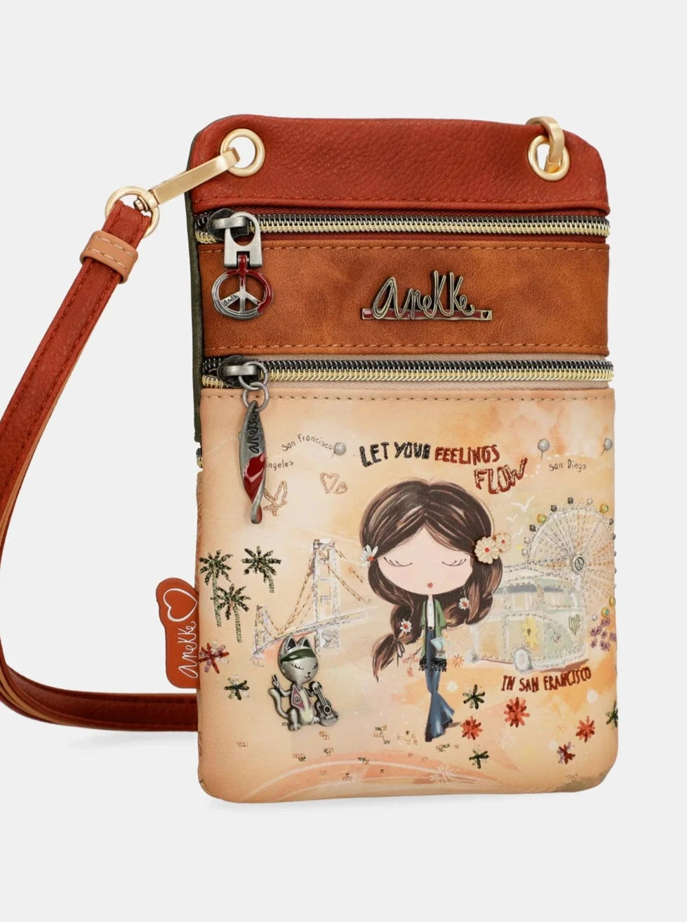 Anekke Camel Crossbody Bag