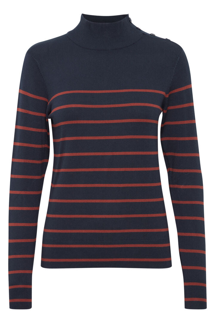 Morla Navy Button Jumper