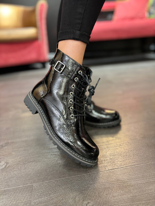 Parlour Patent Black Boot