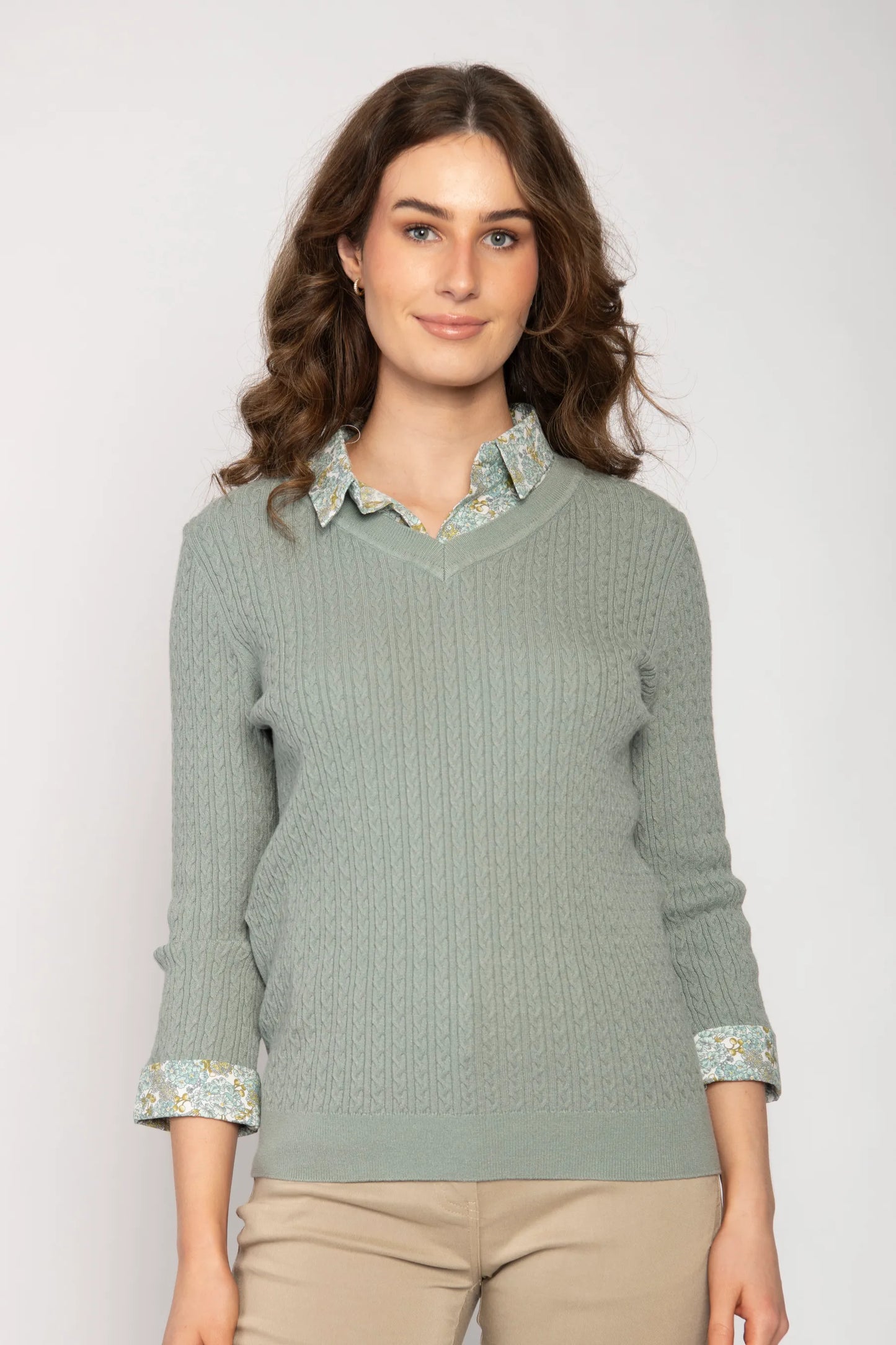 Sage Mock Shirt Jumper