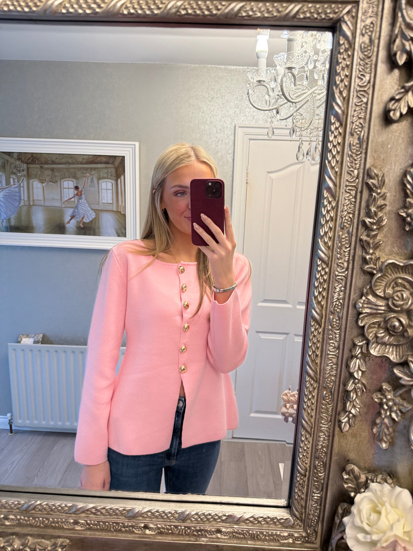 Isla Pink Longline Cardi