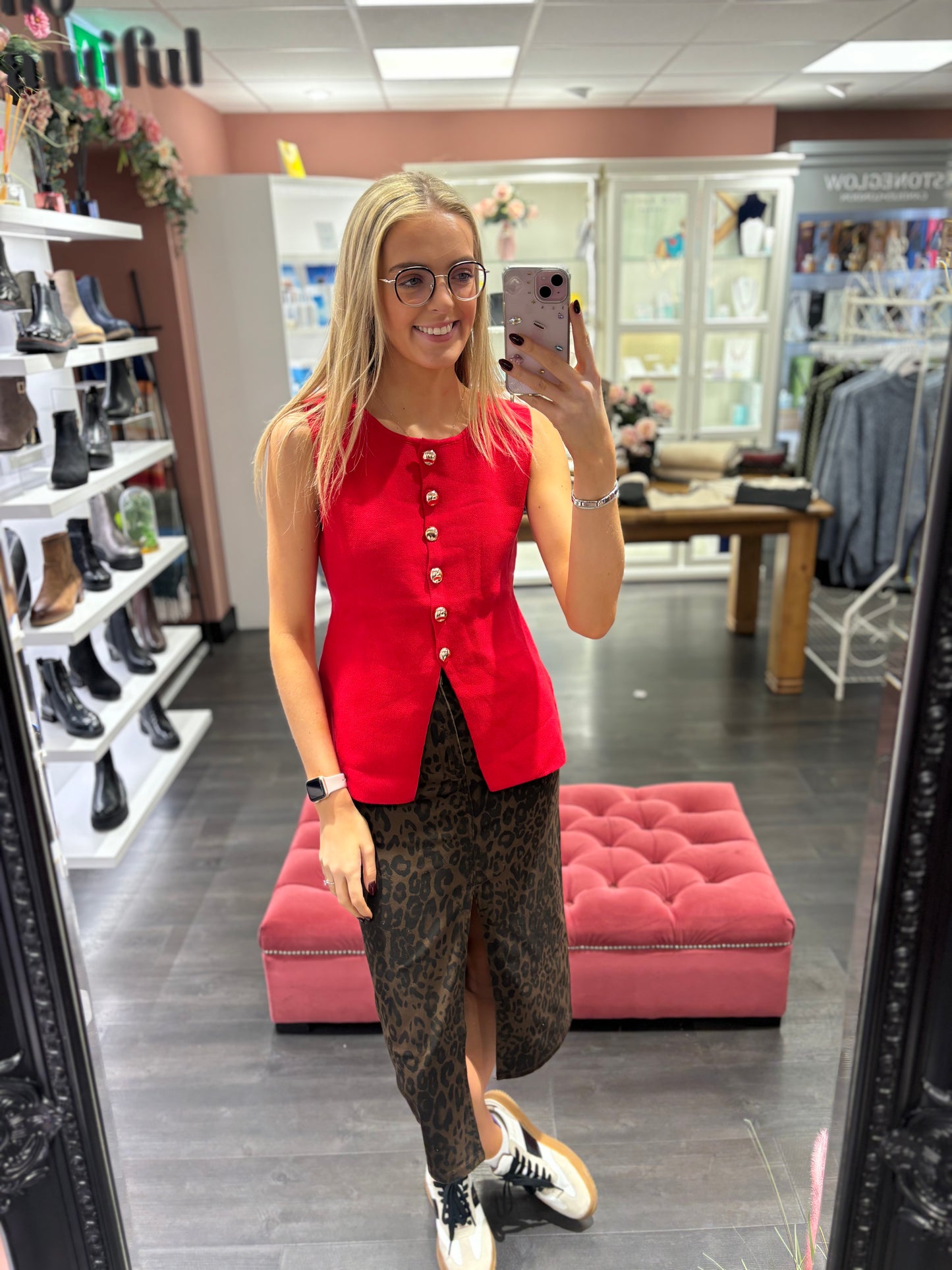 Red Longline Waistcoat