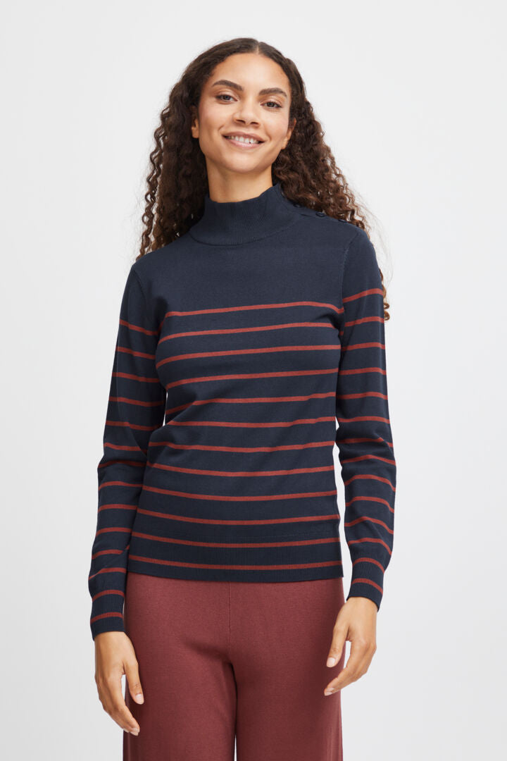 Morla Navy Button Jumper