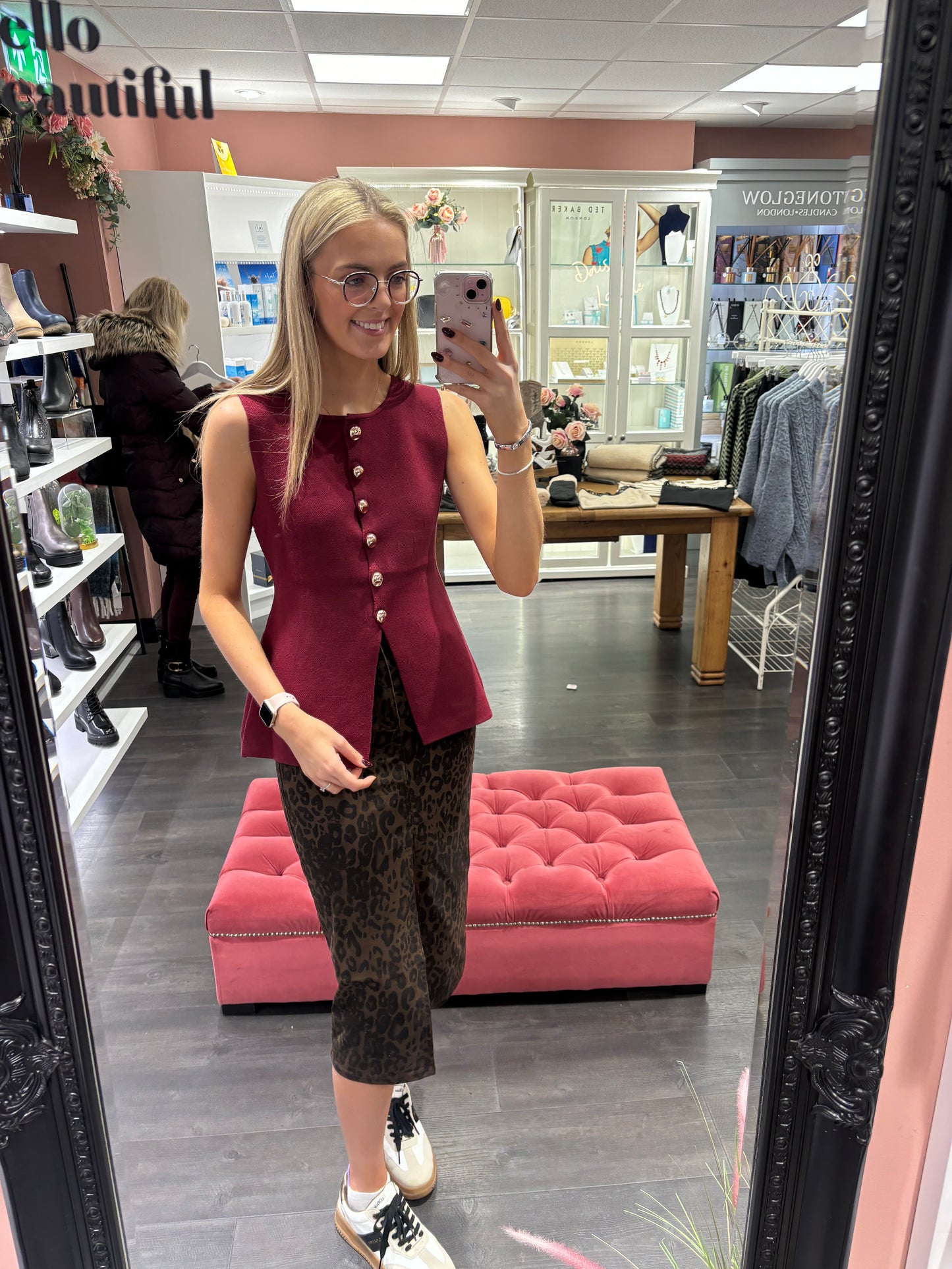 Burgundy Longline Waistcoat