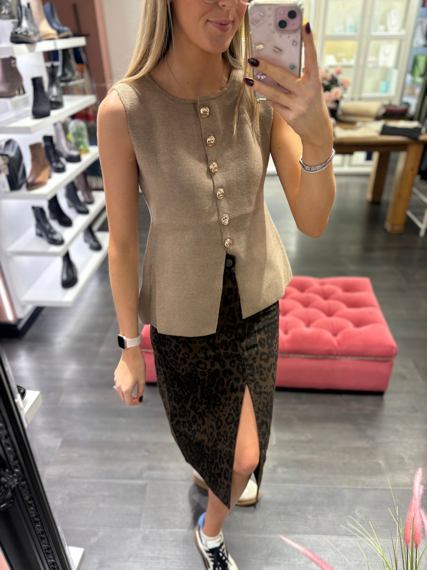 Taupe Longline Waistcoat