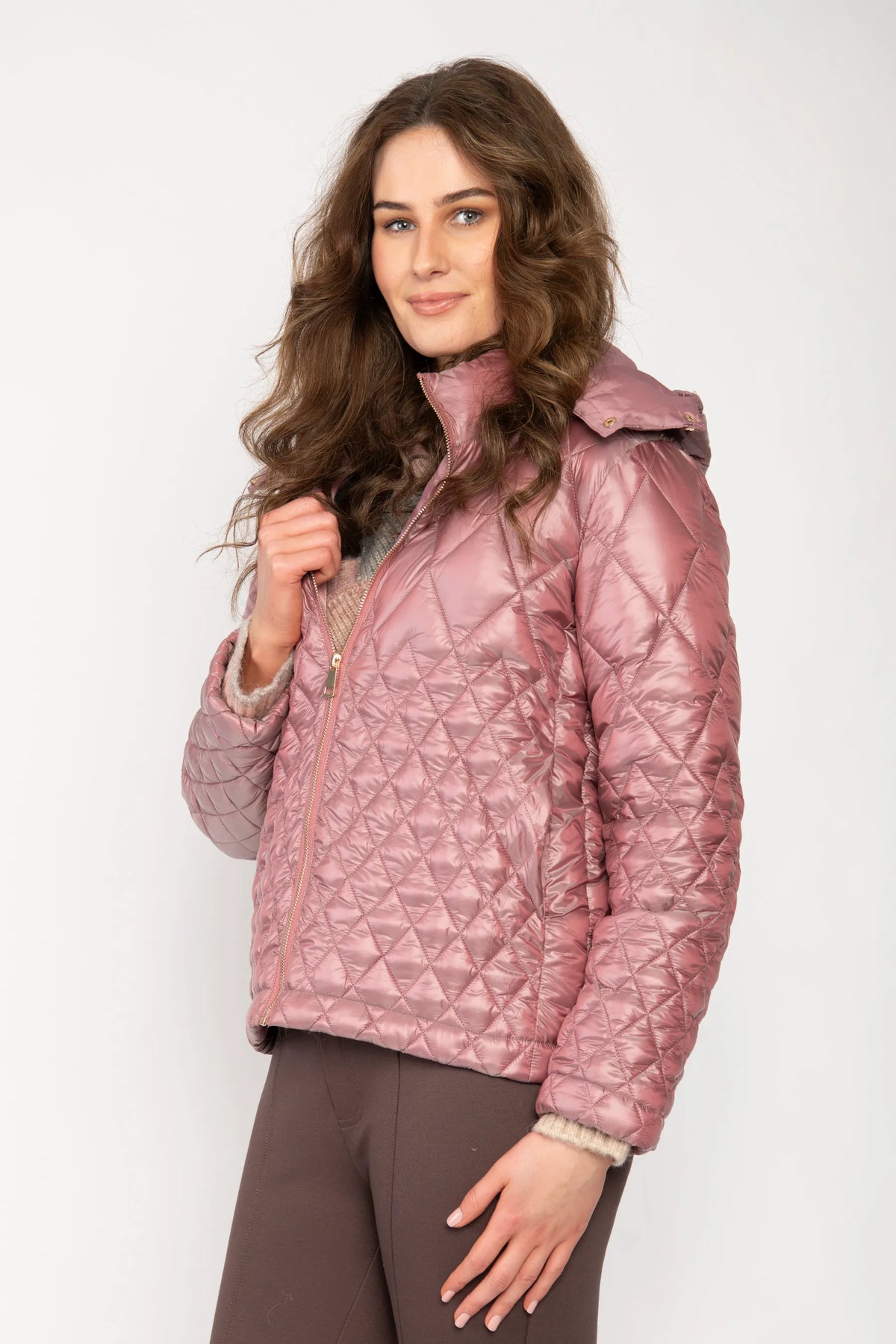 Bubblegum Metallic Puffer Jacket