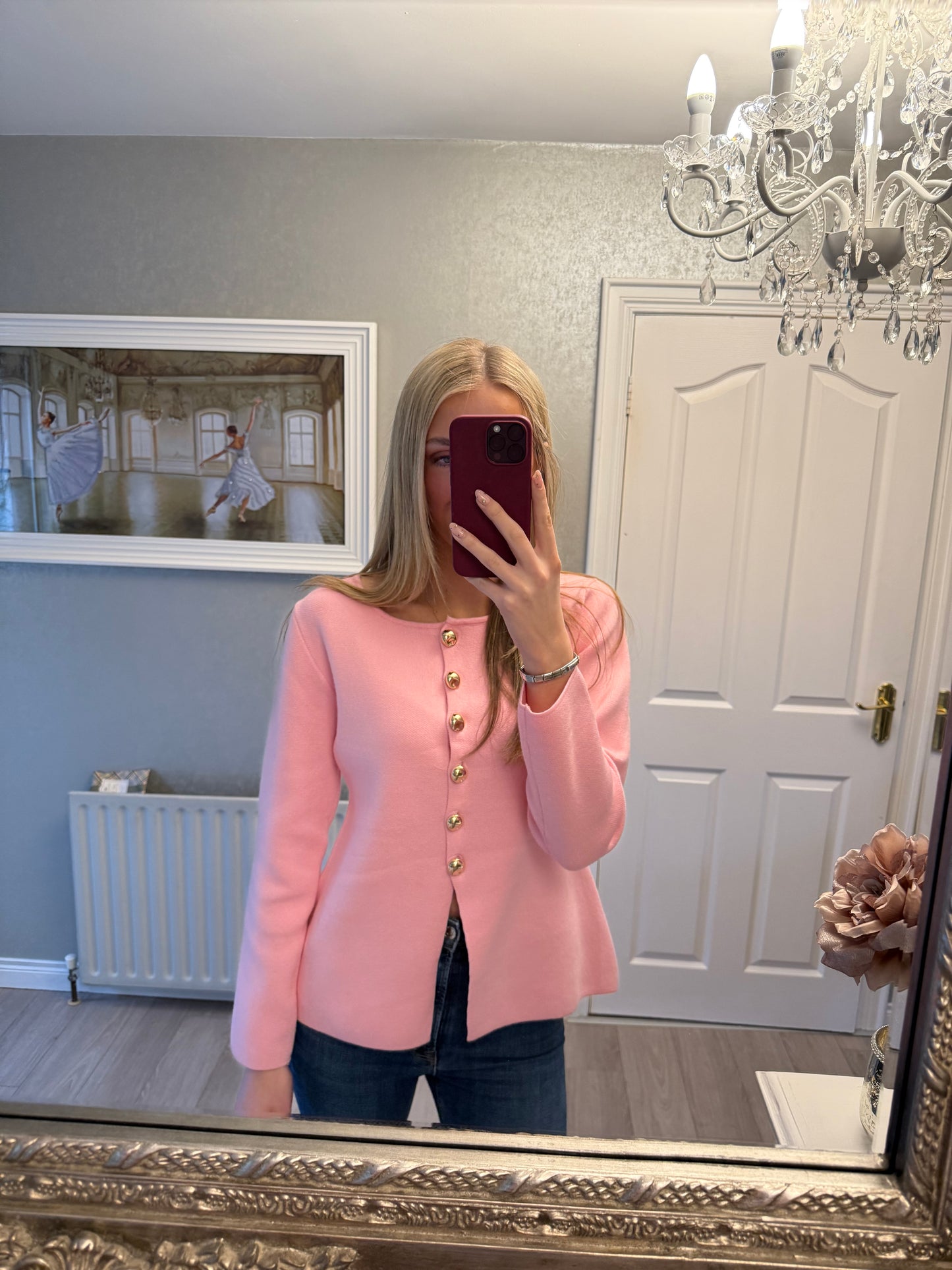 Isla Pink Longline Cardi